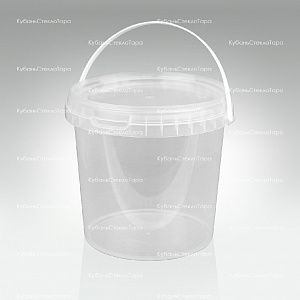 Ведро 1 л прозрачное с крышкой пластик оптом и по оптовым ценам в Армавире