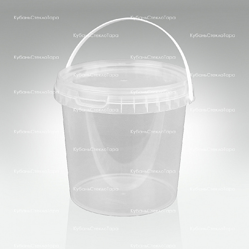 Ведро 1 л прозрачное с крышкой пластик оптом и по оптовым ценам в Армавире