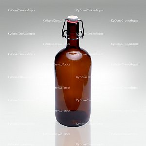 Бутылка «Бугельная» 1л. (Коричневая) стеклянная с пробкой оптом и по оптовым ценам в Армавире