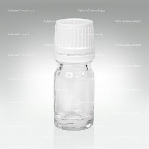 Флакон для капель 0,005 л (18) прозрачное стекло с белой винтовой крышкой КПВ оптом и по оптовым ценам в Армавире