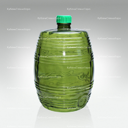 Бутыль 10,0 л Бочонок (зеленый) стеклянный оптом и по оптовым ценам в Армавире