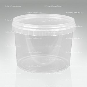 Ведро 0,55л прозрачное с крышкой пластик оптом и по оптовым ценам в Армавире