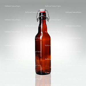 Бутылка «Бугельная» 0,500 л. (Коричневая) стеклянная с пробкой оптом и по оптовым ценам в Армавире