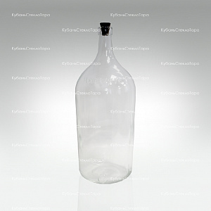 Бутыль 3,075 л "Четверть" стеклянный с пробкой оптом и по оптовым ценам в Армавире